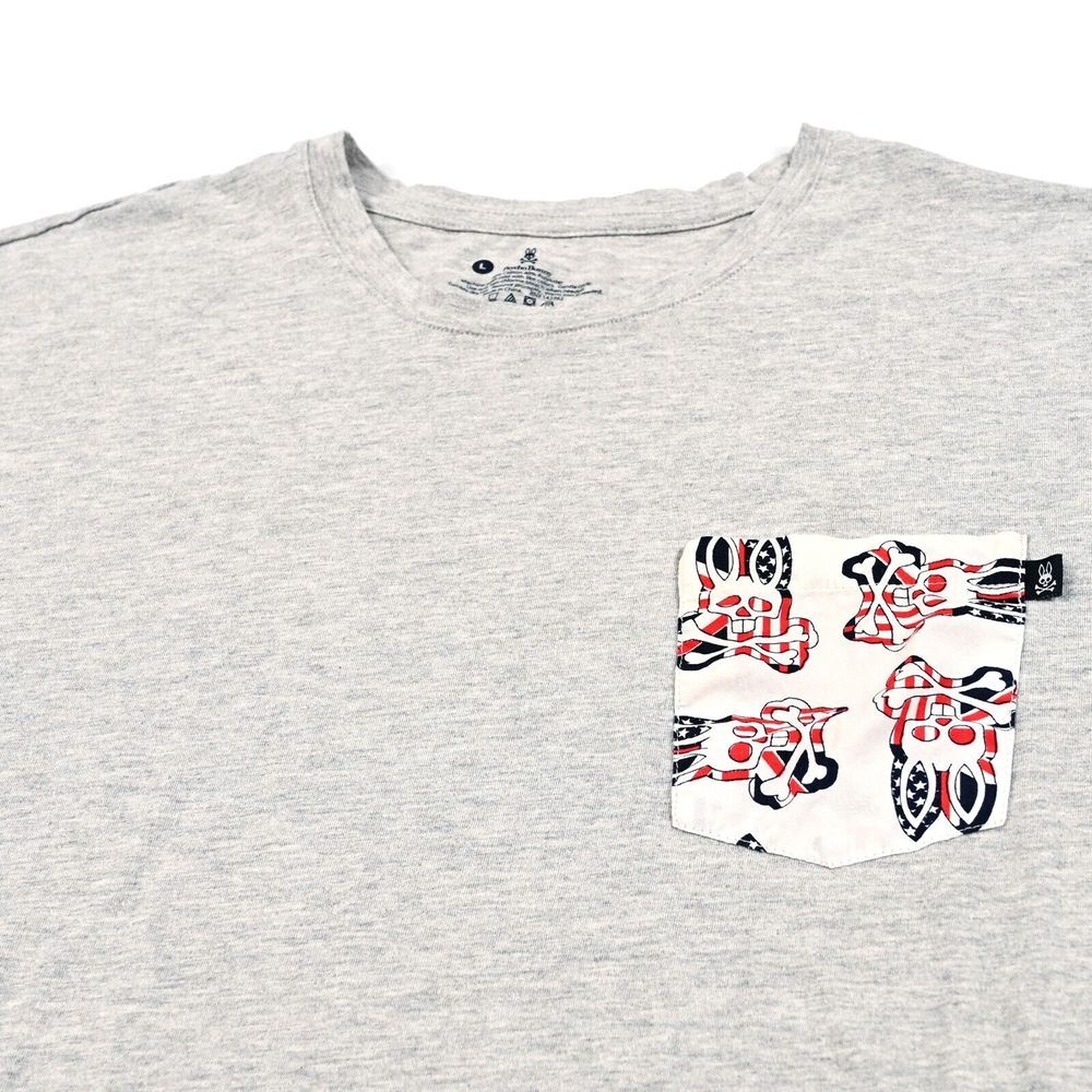 Men's Heather Gray Pocket T-Shirt with Patterned Accent